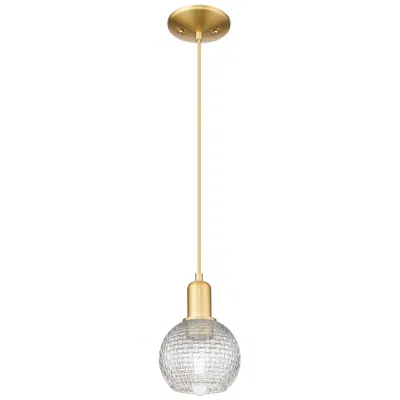 Innovations Lighting Arcadia Athens 6"w Gold Cord Mini Pendant W/ Clear Basketweave Shade