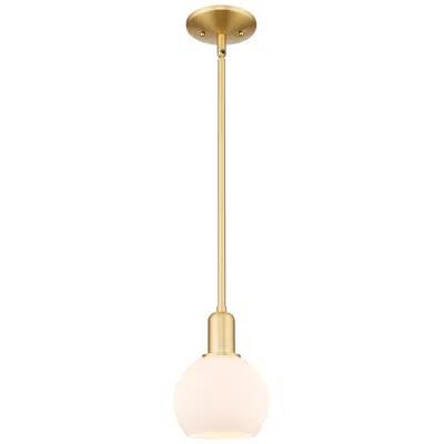 Innovations Lighting Arcadia Athens 6"w Gold Stem Hung Mini Pendant W/ Matte White Shade