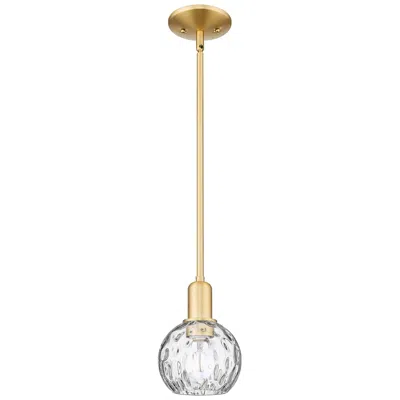 Innovations Lighting Arcadia Athens 6"w Gold Stem Hung Mini Pendant W/ Water Glass Shade