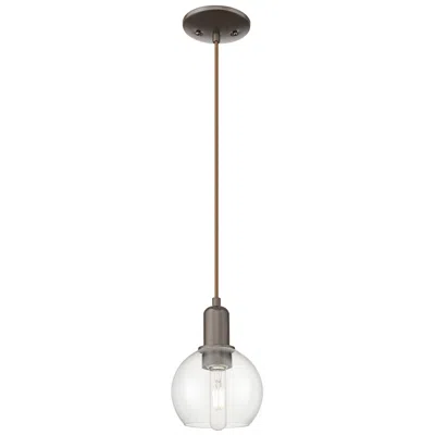 Innovations Lighting Arcadia Athens 6"w Oiled Bronze Cord Hung Mini Pendant W/ Clear Shade