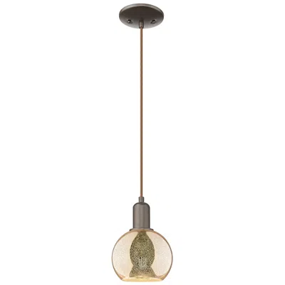 Innovations Lighting Arcadia Athens 6"w Oiled Bronze Cord Mini Pendant W/ Mercury Shade