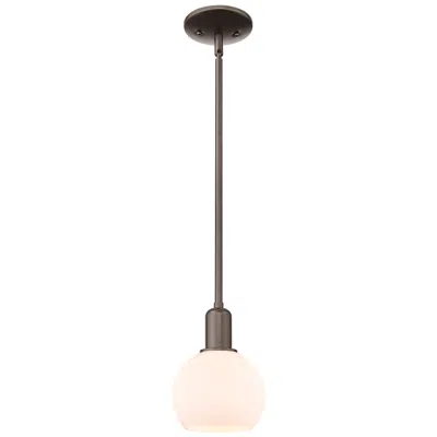 Innovations Lighting Arcadia Athens 6"w Oiled Bronze Stem Mini Pendant W/ Matte White Shade
