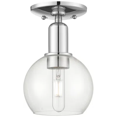 Innovations Lighting Arcadia Athens 6"w Polished Chrome Semi.flush Mount With Clear Shade