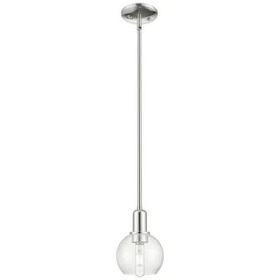 Innovations Lighting Arcadia Athens 6"w Polished Nickel Stem Mini Pendant W/ Seedy Shade