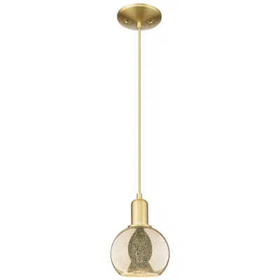 Innovations Lighting Arcadia Athens 6"w Satin Gold Cord Hung Mini Pendant W/ Mercury Shade