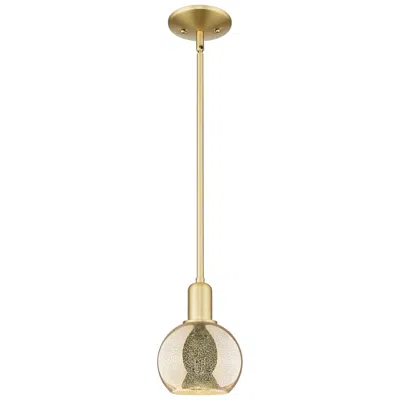 Innovations Lighting Arcadia Athens 6"w Satin Gold Stem Hung Mini Pendant W/ Mercury Shade