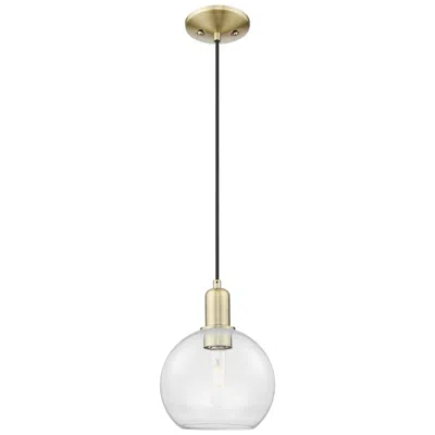 Innovations Lighting Arcadia Athens 8"w Brass Cord Hung Mini Pendant With Clear Shade