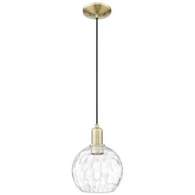 Innovations Lighting Arcadia Athens 8"w Brass Cord Hung Mini Pendant With Water Glass Shade