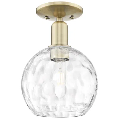 Innovations Lighting Arcadia Athens 8"w Brass Semi.flush Mount With Water Glass Shade
