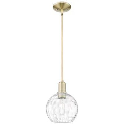 Innovations Lighting Arcadia Athens 8"w Brass Stem Hung Mini Pendant With Water Glass Shade
