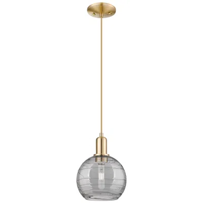 Innovations Lighting Arcadia Athens 8"w Bronze Cord Pendant W/ Light Smoke Deco Swirl Shade