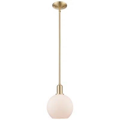 Innovations Lighting Arcadia Athens 8"w Bronze Stem Mini Pendant W/ Matte White Shade