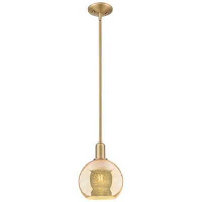Innovations Lighting Arcadia Athens 8"w Brushed Brass Stem Mini Pendant W/ Mercury Shade
