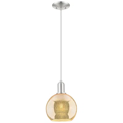 Innovations Lighting Arcadia Athens 8"w Brushed Nickel Cord Mini Pendant W/ Mercury Shade In Multi