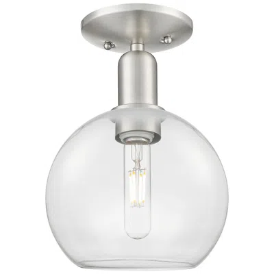 Innovations Lighting Arcadia Athens 8"w Brushed Nickel Semi.flush Mount With Clear Shade