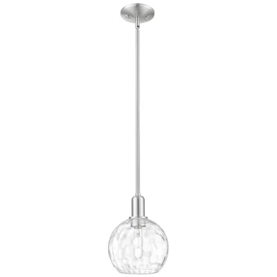 Innovations Lighting Arcadia Athens 8"w Brushed Nickel Stem Pendant W/ Water Glass Shade