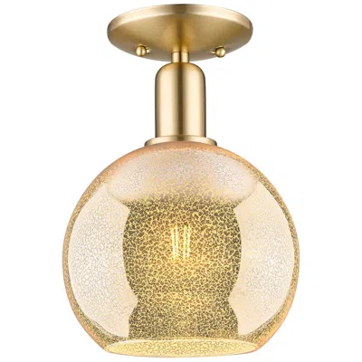 Innovations Lighting Arcadia Athens 8"w Champagne Bronze Semi.flush Mount W/ Mercury Shade In Multi