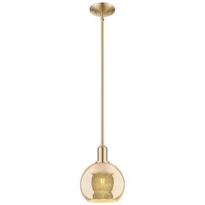 Innovations Lighting Arcadia Athens 8"w Champagne Bronze Stem Mini Pendant W/ Mercury Shade