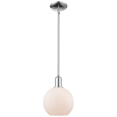 Innovations Lighting Arcadia Athens 8"w Chrome Stem Hung Mini Pendant W/ Matte White Shade