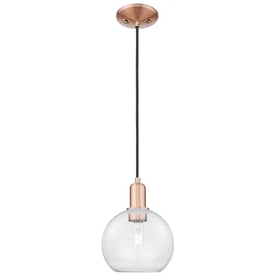 Innovations Lighting Arcadia Athens 8"w Copper Cord Hung Mini Pendant With Clear Shade