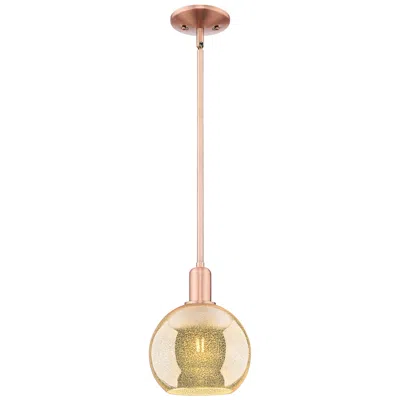 Innovations Lighting Arcadia Athens 8"w Copper Stem Hung Mini Pendant With Mercury Shade In Metallic