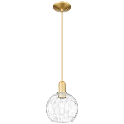 Innovations Lighting Arcadia Athens 8"w Gold Cord Hung Mini Pendant W/ Water Glass Shade