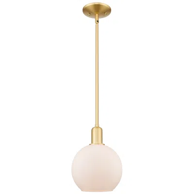 Innovations Lighting Arcadia Athens 8"w Gold Stem Hung Mini Pendant W/ Matte White Shade