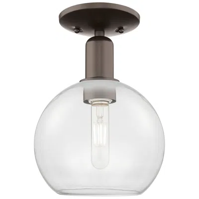 Innovations Lighting Arcadia Athens 8"w Oil Rubbed Bronze Semi.flush Mount With Clear Shade In Multi