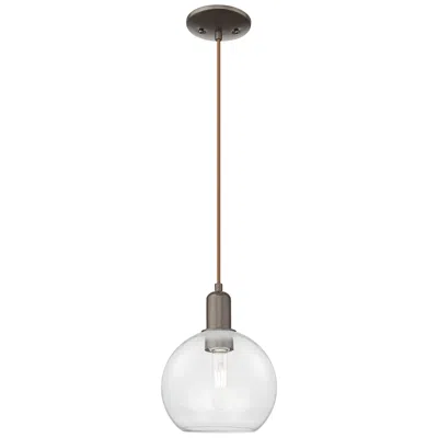 Innovations Lighting Arcadia Athens 8"w Oiled Bronze Cord Hung Mini Pendant W/ Clear Shade
