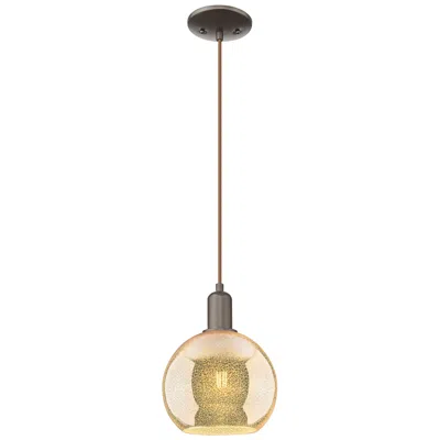 Innovations Lighting Arcadia Athens 8"w Oiled Bronze Cord Mini Pendant W/ Mercury Shade