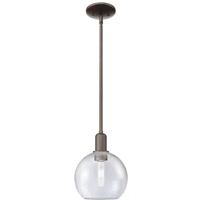 Innovations Lighting Arcadia Athens 8"w Oiled Bronze Stem Hung Mini Pendant W/ Seedy Shade