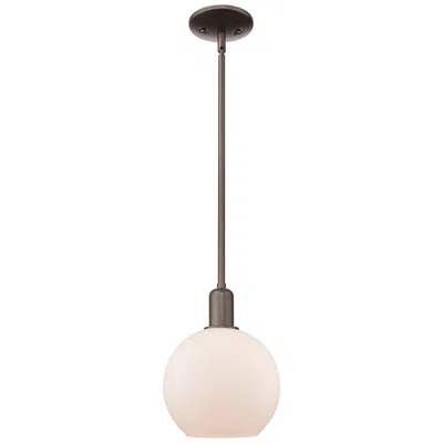 Innovations Lighting Arcadia Athens 8"w Oiled Bronze Stem Mini Pendant W/ Matte White Shade
