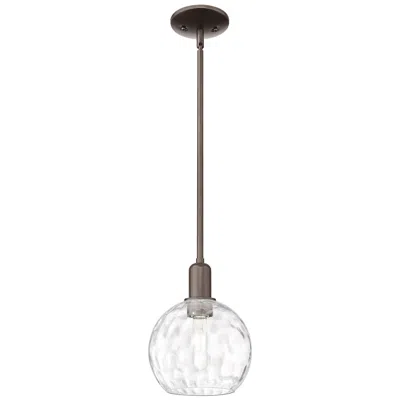 Innovations Lighting Arcadia Athens 8"w Oiled Bronze Stem Mini Pendant W/ Water Glass Shade