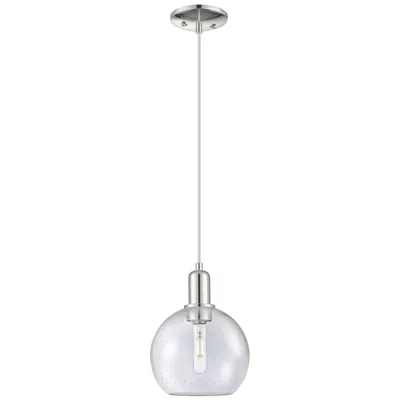 Innovations Lighting Arcadia Athens 8"w Polished Nickel Cord Mini Pendant W/ Seedy Shade
