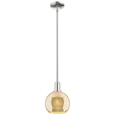 Innovations Lighting Arcadia Athens 8"w Polished Nickel Stem Mini Pendant W/ Mercury Shade