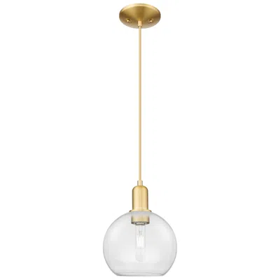 Innovations Lighting Arcadia Athens 8"w Satin Gold Cord Hung Mini Pendant With Clear Shade
