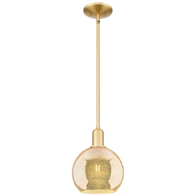 Innovations Lighting Arcadia Athens 8"w Satin Gold Stem Hung Mini Pendant W/ Mercury Shade