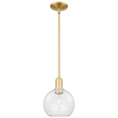 Innovations Lighting Arcadia Athens 8"w Satin Gold Stem Hung Mini Pendant With Clear Shade