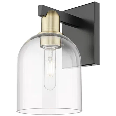 Innovations Lighting Arcadia Bella 11" High Black Antique Brass Sconce With Clear Shade