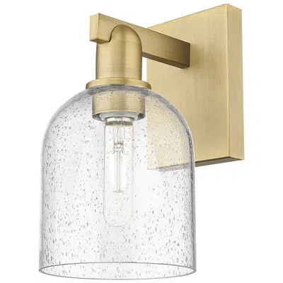 Innovations Lighting Arcadia Bella 11" High Brushed Brass Sconce With Seedy Shade