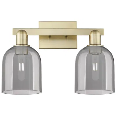Innovations Lighting Arcadia Bella 17"w 2 Light Brass Vanity Light With Light Smoke Shade