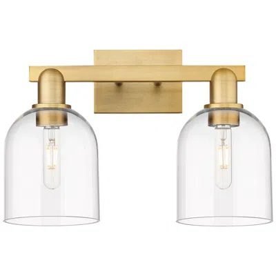 Innovations Lighting Arcadia Bella 17"w 2 Light Brushed Brass Vanity Light With Clear Shade