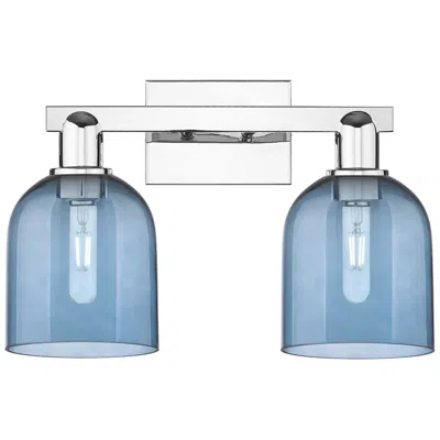 Innovations Lighting Arcadia Bella 17"w 2 Light Polished Chrome Bath Light With Blue Shade