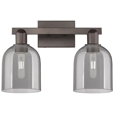 Innovations Lighting Arcadia Bella 17"w 2-lt Oiled Bronze Bath Light W/ Light Smoke Shade