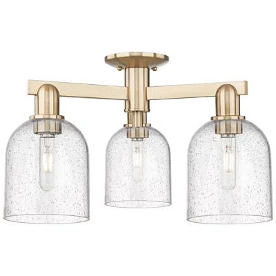Innovations Lighting Arcadia Bella 23"w 3 Light Bronze Semi.flush Mount W/ Seedy Shade