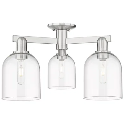 Innovations Lighting Arcadia Bella 23"w 3 Light Brushed Nickel Semi-flush W/ Clear Shade
