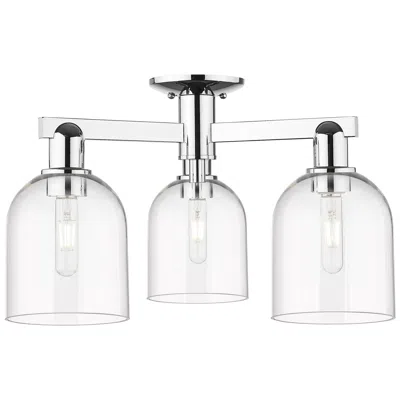 Innovations Lighting Arcadia Bella 23"w 3 Light Chrome Semi.flush Mount W/ Clear Shade