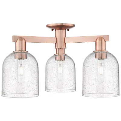 Innovations Lighting Arcadia Bella 23"w 3 Light Copper Semi.flush Mount With Seedy Shade