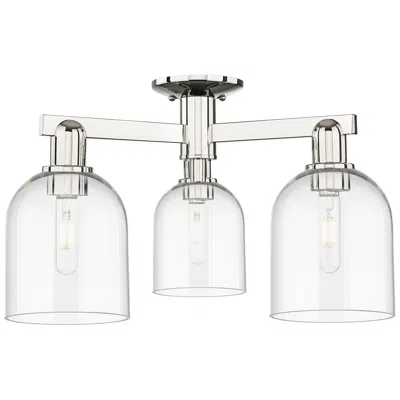 Innovations Lighting Arcadia Bella 23"w 3 Light Polished Nickel Semi-flush W/ Clear Shade