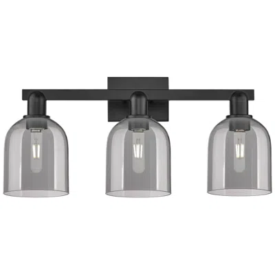 Innovations Lighting Arcadia Bella 25"w 3 Light Black Vanity Light W/ Light Smoke Shade